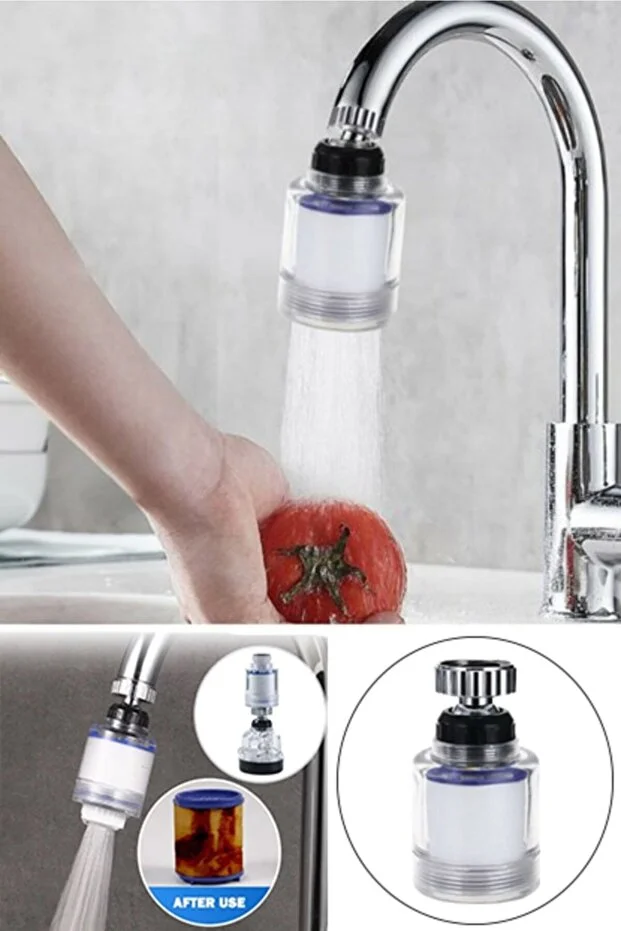 Kireç Önleyici Musluk Başlığı 360 Derece Döner Filtreli Ve Su Tasarufflu